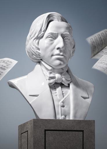 Porzellanskulptur Frédéric Chopin von Christian Bahr